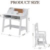 Kids Study Desk with Adjustable Chair, Study Table Chair Set with Buttetin Board, Pen Holders, Student Art Table for Boys Girls, White - 2 of 4