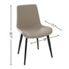 Dining Chairs 2PCS, Modern Kitchen & Dining Room Chairs, Upholstered Faux Leather Cushion Seat and Sturdy Metal Legs - 2 of 4
