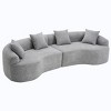 110'' Curved Modular Sectional Sofa with 4 Pillows, Deep Seat Chenille Sleeper Couch for 4 People in Living Room or Apartment–The Pop Home - 3 of 4