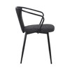 Armen Living,Francis Contemporary Dining Chair in Black Powder Coated Finish and Black Fabric - 3 of 4