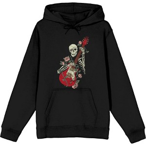Skeleton Guitarist Adult Long Sleeve Hoodie - 1 of 2