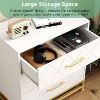 Dresser for Bedroom with 3 Drawer, Modern Dressers Chest of Drawers, with Wide Drawers and Metal Handles, Wood Dressers - 4 of 4