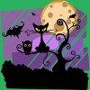 Women's Design By Humans Night Halloween moon By ChadiElHanchi Racerback Tank Top - 2 of 3