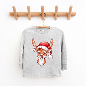 The Juniper Shop Cute Reindeer Head Toddler Long Sleeve Tee - 1 of 3