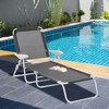 Outsunny Folding Chaise Lounge, Outdoor Sun Tanning Chair, Four-Position Reclining Back, Armrests, Mesh Fabric - 3 of 4