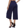 Coolmee Women's Wide Leg Palazzo Crop Pants Retro Elastic Waist Lightweight Knitted Pants with Pockets - 3 of 4