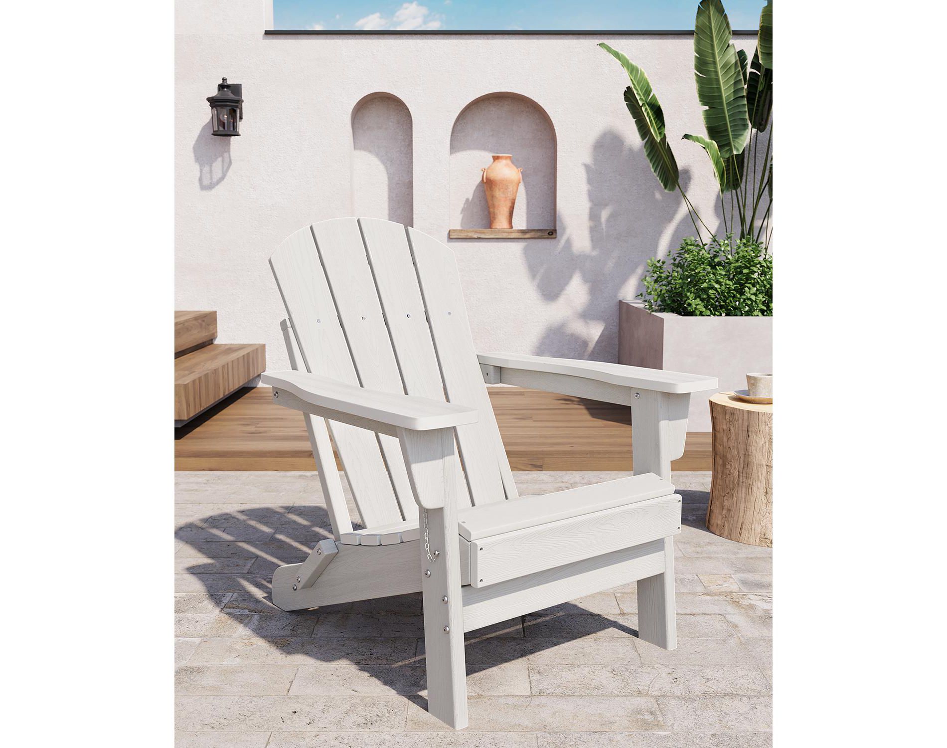 1 Pack Folding Adirondack Chair, HDPE All Weather Adirondack Chair, Foldable Design, Weatherproof Style for Outside Use