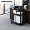 3 Tier PC Tower Stand, Height Adjustable Computer Tower Floor Stand with Wheels, Metal Computer Cart CPU Holder for Office Home Classroom - 2 of 4