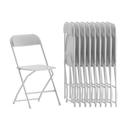 Flash Furniture Hercules Series - Silla plegable de plástico, color blanco,  paquete de 4, capacidad de peso de 650 libras, cómoda silla para eventos