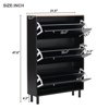 ALEXOUN Shoe Cabinet with 3 Flip-Up Drawers & Adjustable Shelves Free-Standing Shoe Rack with 3 Hooks for Apartments,Hallways,Small Spaces - 3 of 4