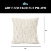 HGTV Art Deco Brushed Faux Fur Pillow Snowbound 14 x 20 inches - 4 of 4