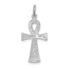 Black Bow Jewelry 14k White or Yellow Gold Textured Ankh Cross Pendant, 12 x 28mm - 3 of 4