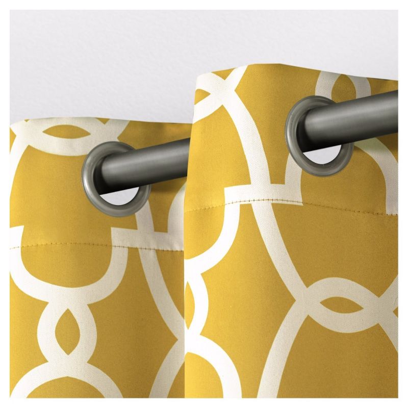 2pk 52&#34;x84&#34; Room Darkening Gates Sateen Woven Curtain Panels Yellow - Exclusive Home: Geometric, Thermal Insulated, Grommet Top, 3 of 7