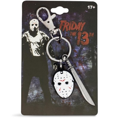 SalesOne LLC Friday The 13th Mask & Machete Sword Heavy Duty Metal Car & Backpack Keychain