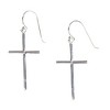 Dicksons 73-9062P Polished Cross 1 inch Silver Plated Metal Women's Hook Endearrings on Presentation Card - 2 of 2