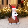 Gemmy Christmas Airblown Inflatable Whimsey Dog w/Antlers, 3.5 ft Tall, Brown - 2 of 3