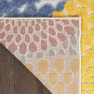 Aloha Collection Vibrant Geometric Multicolor Synthetic Area Rug 5'3" x 7'5"