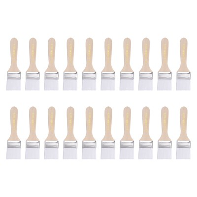 Unique Bargains Wall Furniture Cabinets Soft Bristle Paint Brushes Wood Handle 20 Pcs