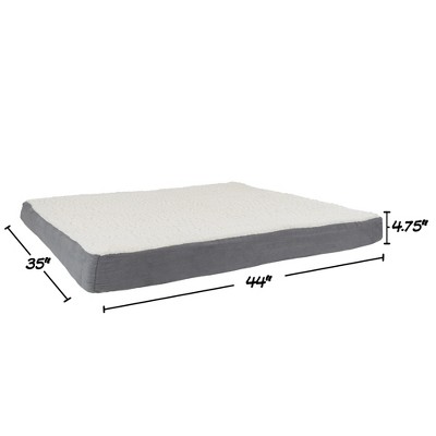 Pet Adobe Memory Foam Orthopedic Dog Bed, 44" x 35" x 4.75", Gray
