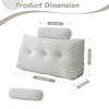 Bekrvio 39”/59”/79” Large Bolster Triangular Headboard Wedge w/2 Neck Roll Pillows Reading Pillows - 2 of 4