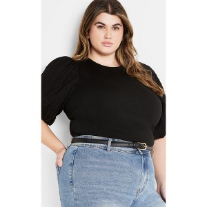 Women's Plus Size Kiki Top - black | CITY CHIC - 1 of 4
