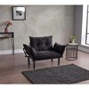 TiramisuBest Metal Legs Futon Loveseat, Black Chenille Upholstery, Compact 2-Seater Sofa, Durable Metal Frame, Easy Assembly - 2 of 4
