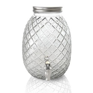 Gibson Home 1.2 Gallon Pineapple Clear Glass Beverage Dispenser - 1 of 4