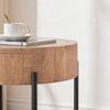 22'' Round Side Table, 2-Tier Small End Table with Open Shelf & Storage Drawer, Wooden Round Nightstand with Metal Legs for Bedroom, Living Room - 3 of 4