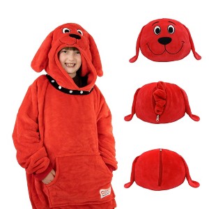 Plushible Clifford the Big Red Dog Kids Snugible Blanket Hoodie & Pillow - 1 of 4