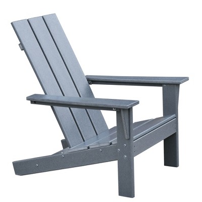 Outdoor Adirondack Lounge Chair, HDPE All-Weather Fire Pit Chair, Outdoor Deck Garden Backyard Balcony Patio Lawn Chair