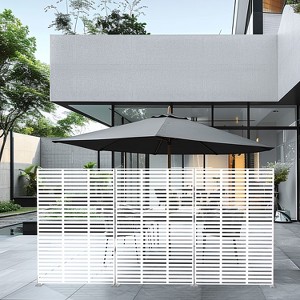 MAYEERTY Room Divider Screen Adams Thin 4-Fold Black Galvanized Sheet 72x47x16in 6-Piece Set - 1 of 4