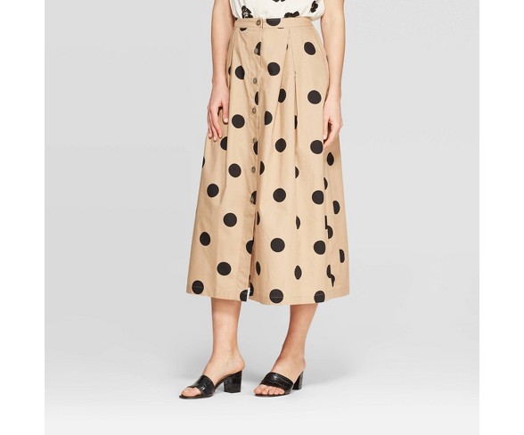 Khaki polka dot skirt hotsell