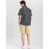 Lars Amadeus Men's Summer Striped Shirts Short Sleeves Button Down Beach Color Block Shirt - 4 of 4
