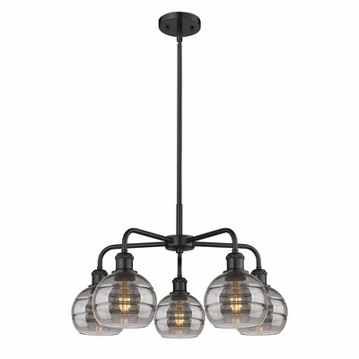 Rochester - 5 Light Stem Hung Chandelier In Industrial Style-13.38 Inches Tall and 23.88 Inches Wide