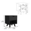 NicBex 19"H Wood Nightstand with Spacious Drawer,Bedside Tables with Open Shelf and Chic Wooden Legs for Bedroom,Living Room - 3 of 4