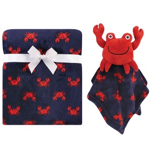 Hudson Baby Infant Boy Plush Blanket with Security Blanket, Crab, One Size - 1 of 4