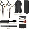 10pcs Stainless Steel Hair Cutting Scissors Kit with Thinning Shears, Haircut Accessories - 2 of 4