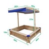 Children's Wooden Sandbox With Adjustable Canopy, Sandpit With Covers Kids Wood Playset Outdoor Backyard - Upgrade Retractable - 4 of 4