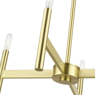 Copenhagen Satin Brass 4-Light Industrial Chandelier