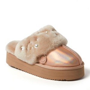 Fireside by Dearfoams Women's Ballina Genuine Shearling Platform Scuff Slipper - 1 of 4