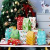 Joyfy 24 Pcs Christmas Goody Bags, Kraft Paper Candy Cookie Bags, Christmas Paper Bags Party Gift Packing for Party Supplies Favors (9.75"x3"x5") - 3 of 4