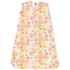 Hudson Baby Infant Girl Cotton Sleeveless Wearable Sleeping Bag, Sack, Blanket, Peace Love and Flowers - 1 of 2