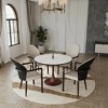LeisureMod Bristol Round Dining Table – MDF Top with Walnut Steel Pedestal Base, Modern Kitchen & Dining Room Accent Table for Small Spaces - 2 of 4