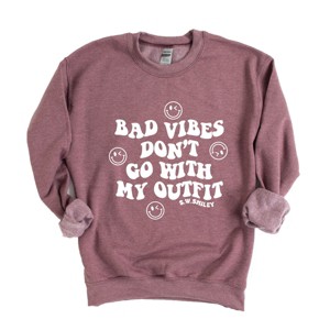 Simply Sage Market S.W.Smiley Don't Go With My Outfit Smiley Faces Sweatshirt - 1 of 4