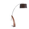 Robyn Mid-Century Modern Floor Lamp in Walnut Wood and Black Linen Shade by LumiSource - 2 of 4