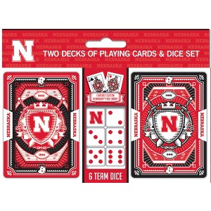 MasterPieces Officially Licensed NCAA Nebraska Cornhuskers 2-Pack Playing cards & Dice set for Adults - 1 of 4
