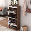 NicBex Shoe Cabinet with 3 Flip Drawers and Open Storage Shelf Modern Freestanding Shoe Rack Storage Organizer with Drawers for Entryway,Hallway - 4 of 4