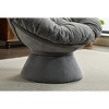 Cesicia Grey Accent Chair Oversized 360 Swivel Swivel for Living Room Bedroom - 3 of 4