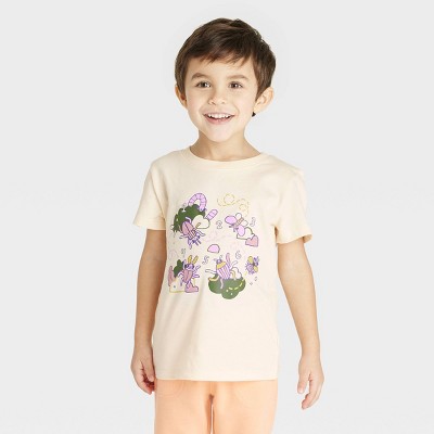 Image of Toddler Boys' Short Sleeve Graphic T-Shirt - Cat & Jack™ Cream 12M