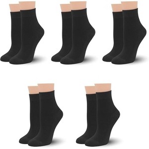 SERISIMPLE Women Thin Viscose Bamboo Above Ankle Sock Breathable Lightweight Classic Crew Casual 5 Pairs - 1 of 4